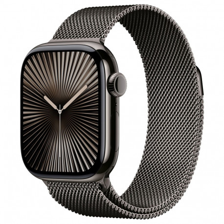 Apple käekell Watch Series 10 42mm GPS + mobiilside titaanist korpus Milanese Loop, tuhk-hall