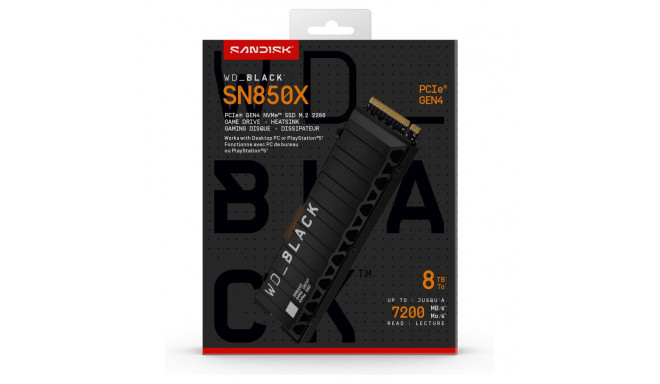 8TB WD Black SN850X jahutusradiaatoriga SSD Powered by SanDisk