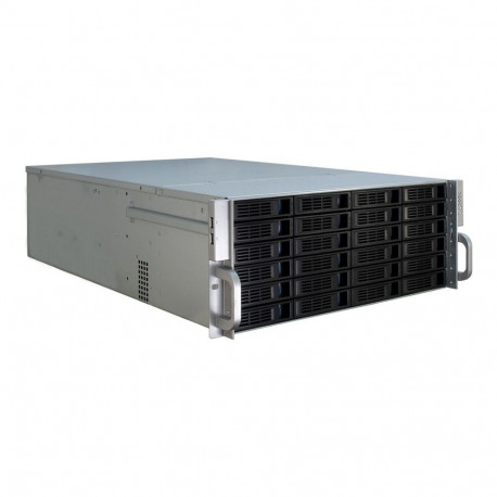 Inter-Tech 4U-4424 must hõbedane metallist 4U rack-serverikorpus ATX, EATX, EEB, Mini-ITX, uATX