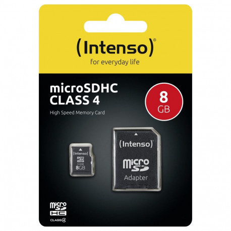 "CARD 8GB Intenso MicroSDHC 21MB/s +Adapter"