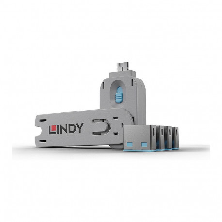 Lindy USB Typ A pordilukud 4x sinised võtmega