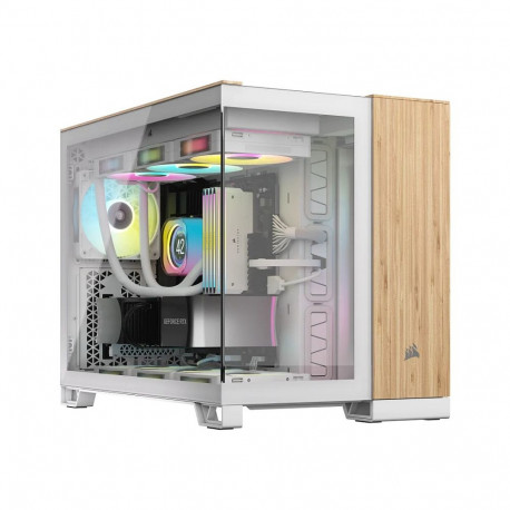 CORSAIR mATX 2500X (karastatud klaas) valge/bambuspuit