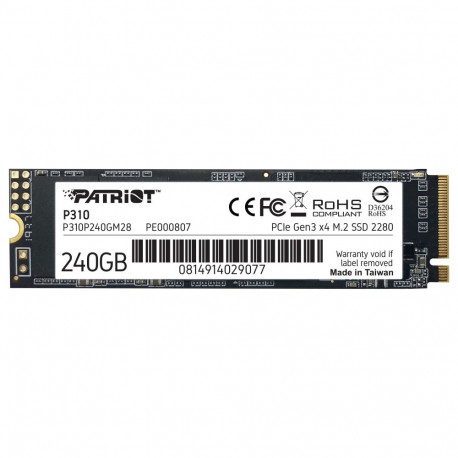 "M.2 Patriot P310 240 GB (PCIe 3.0 x4, NVMe 1.3, M.2 2280)"