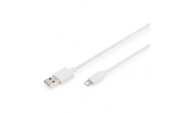 "DIGITUS Datenkabel Apple Lightning->USB A St/St MFI 1m weiss"