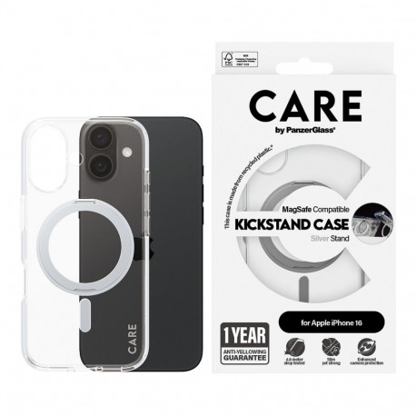 "CARE Case Feature Silver Kickstand MagSAFE iPhone 16"