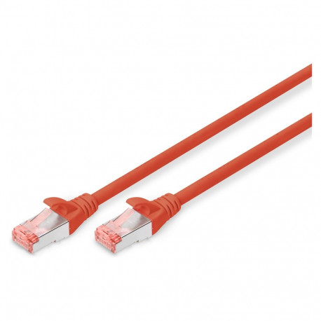 "DIGITUS Patchkabel Cat6 S/FTP 2xRJ45 0.5m rot Hebelschutz Polybeutel"