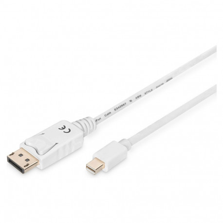 Digitus DisplayPort kaabel miniDP -> DPort St/St 2m 1.1a valge kilekott