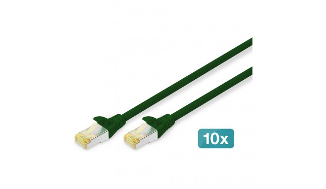 "DIGITUS CAT 6A S/FTP Patchkabel, 10 Stück, 0,5m, grün"