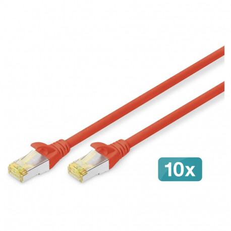 "DIGITUS CAT 6A S/FTP Patchkabel, 10 Stück, 3m, rot"