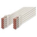 "DIGITUS CAT 6 S/FTP Patchkabel, 10 Stück, 0,5m, weiß"