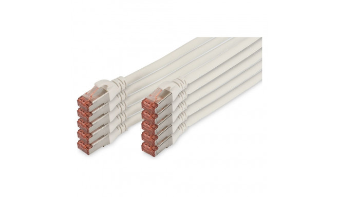 "DIGITUS CAT 6 S/FTP Patchkabel, 10 Stück, 0,5m, weiß"