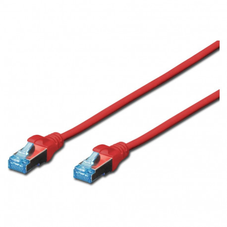 "DIGITUS Patchkabel RJ45 SF/UTP Cat5e 2.00m rot Hebelschutz Polybeutel"
