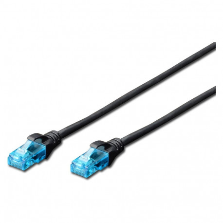 Digitus RJ45 U/UTP Cat5e 3.00m must lukustuskaitsega võrgukaabel kilepakendis