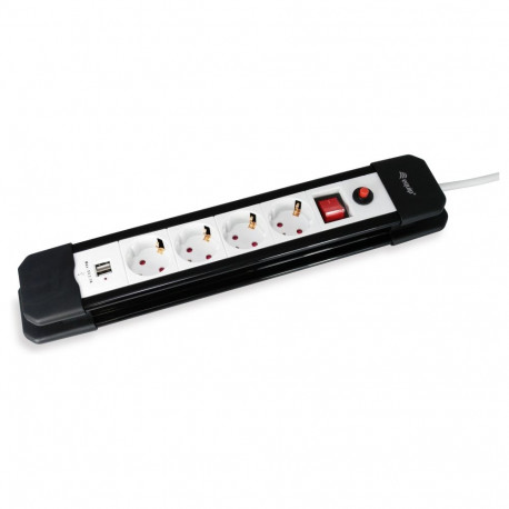 Equip 4 pesaga Schuko pikendusjuhe 1.5m 2xUSB ja lülitiga