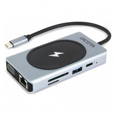 D Dicota USB-C 10-in-1 laadimisjaotur 4K PD 100W hõbedane