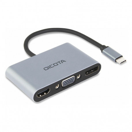 D Dicota USB-C kaasaskantav 5-in-1 dokkimisjaam 4K HDMI/DP PD
