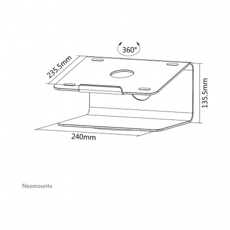 Neomounts NSLS050 hõbedane sülearvuti alus 10"-15" 5kg