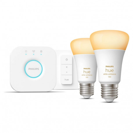 Philips Hue White Ambiance E27 8W 2-ne stardikomplekt koos hämarduslülitiga