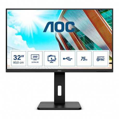 "80cm/31,5"" (3840x2160) AOC P2 U32P2 4K UHD LED 75Hz 4ms USB3.2 2xHDMI DP LS Pivot Black"