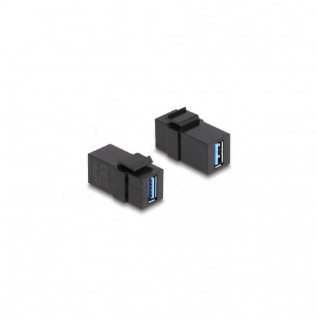 DeLOCK Keystone Module USB 3.0 A female to USB 3.0 A female black (1:1)