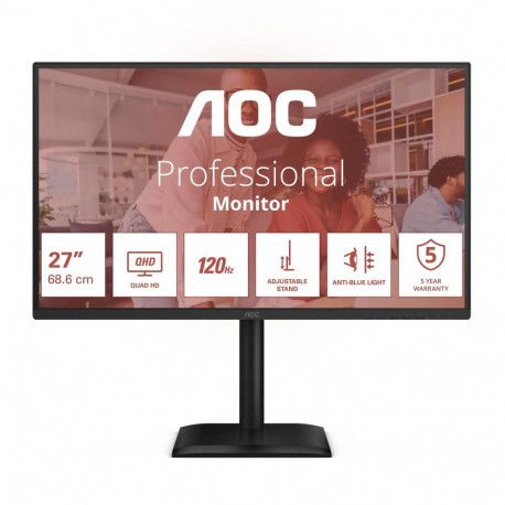 LCD Monitor|AOC|27 "|2560 x 1440 pixels|Quad HD|Native aspect ratio 16:9|LED|Flat|Q27E4CV