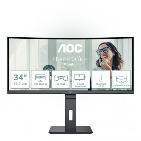 LCD Monitor|AOC|34 "|3440 x 1440 pixels|UltraWide Quad HD|Native aspect ratio 21:9|LED|Curved|CU34P3
