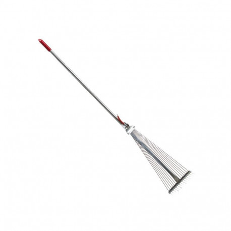 WIRE FAN-SHAPED RAKE WITH METAL HANDLE
