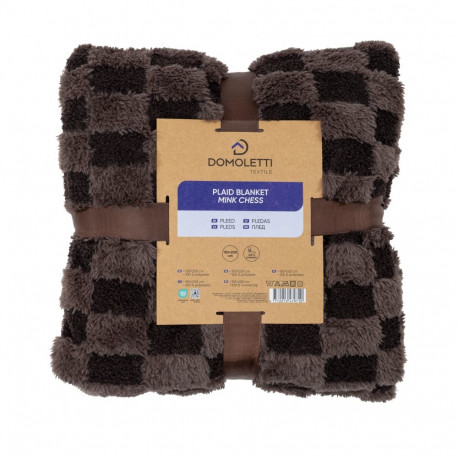 mink šahhiteemaline pleed 150x200 cm pruun