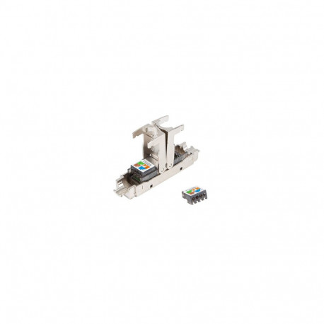 Lanberg | 2X RJ45 CAT6A FTP Plug 8P8C Tool-less Adapter | PL2SA-6000TL | Silver/Transparent