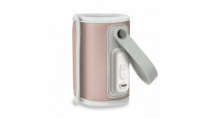 The Lionelo Thermup Go in Pink is a portable, USB-powered bottle warmer designed fo