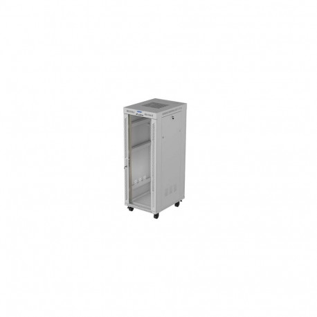 19" 32U Standing Rack Cabinet 600×800 Gray with Glass Door and LCD (Flat Pack)