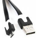 Omega cable USB - microUSB 1m flat, black (41856)