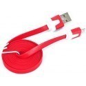 Omega cable USB - microUSB 1m flat, red (41860)
