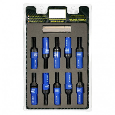 Screw kit OMP OMPS09971207 28 mm Blue M12 x 1,25