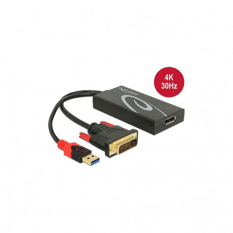 "DELOCK Adapter DVI Stecker > Displayport 1.2 Buchse schwarz"