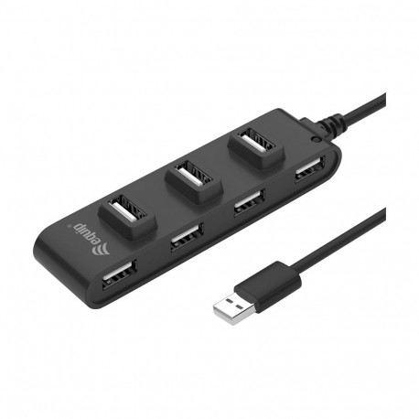 "Equip USB-Hub 7-Port 2.0 ->7x2.0 480Mbps o.Netzteil sw"