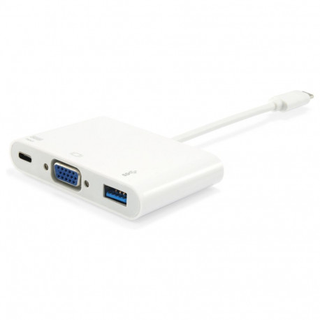 Equip USB-C - VGA, USB 3.0, 60W PD dokkimisjaam, 15 cm, valge
