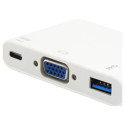 Equip USB-C - VGA, USB 3.0, 60W PD dokkimisjaam, 15 cm, valge