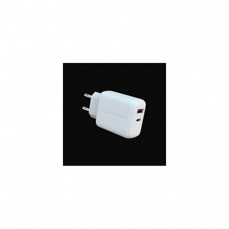 LC-Power USB-C/USB-A 45W LC-GAN-45 valge laadija
