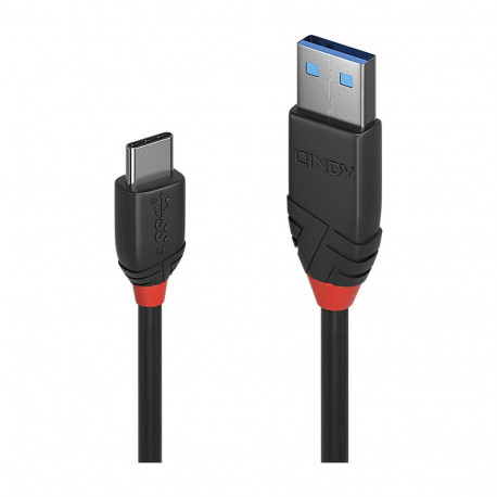 "LINDY USB 3.1 Kabel Typ A/C 3A Black Line M/M 0.5m"