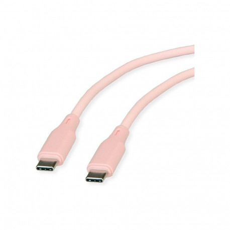 "ROLINE USB 2.0 Kabel, Typ C-C, ST/ST, Silikon, 60W, pink, 1 m"