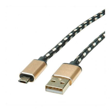 "ROLINE GOLD USB 2.0 Kabel Typ A ST - Micro B ST reversibel 1,8m"