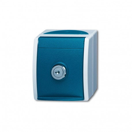 "BUSCH JAEGER BJ 20EWSL-53 Steckdose m.Sicherheits- Schloss ocean IP44 grau/blaugrün"