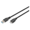 "DIGITUS USB 3.0 Anschlusskabel Typ A -mikro B St/St 1.0m, sw"