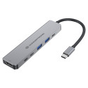 Conceptronic 6-1 dokkimisjaam USB-C->HDMI/2xUSB-A/2xUSB-C/+ 25cm hall