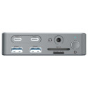 Conceptronic 15-1 dokkimisjaam USB-C->2xHDMI/2xUSB-C/4xUSB-A/+80W hõbedane