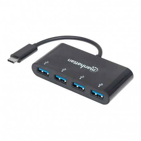 Manhattan USB 3.1 Gen1 TypC jaotur 4 USB A-pordiga, USB-toitega