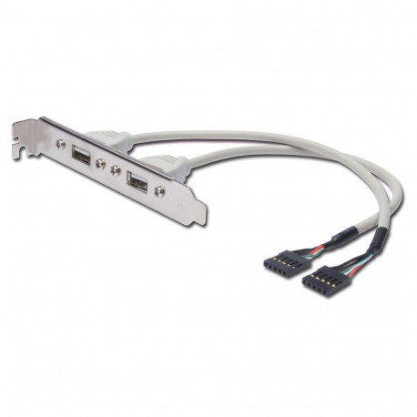 DIGITUS pesaplaat 2xUSB/A -> IDC 2x5Pin Bu/Bu 0.25m kilekott