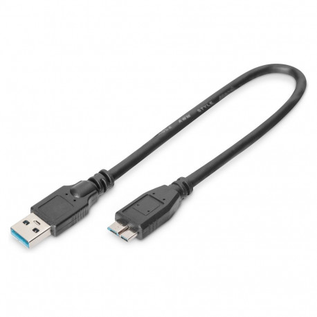 "DIGITUS USB 3.0 Anschlusskabel Typ A -mikro B St/St 0.25m sw"