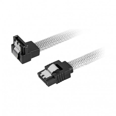 "Sharkoon Kabel SATA III 90° sleeve 0.45m weiß"